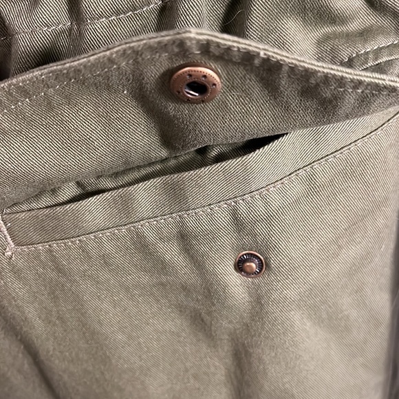 Army Green and pleather sleeve jacket, size S - Picture 7 of 9